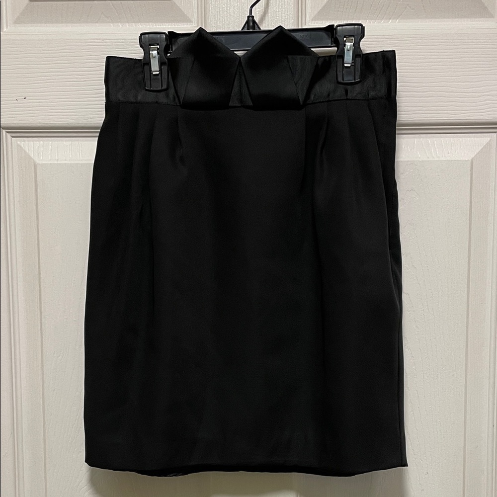 H&M | Black | Satin Look | Mini | Skirt | Bow Detail | Size 4